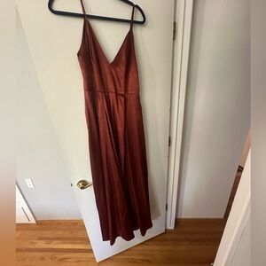 Burgundy satin formal/prom dress
